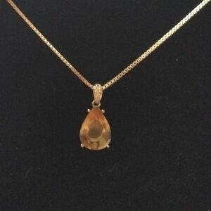 Smokey Quartz Teardrop Pendant Necklace